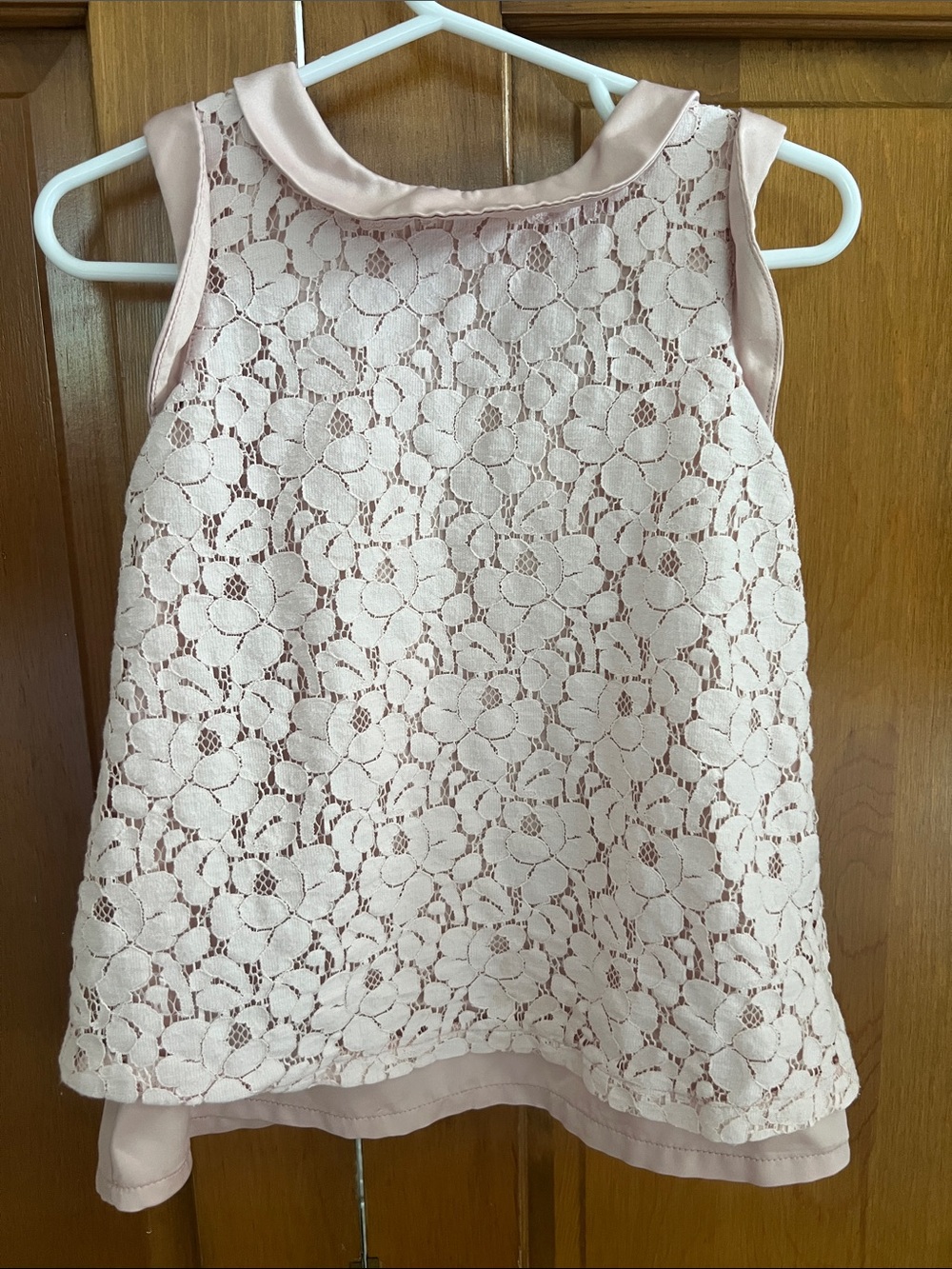 Girls' Pale Pink Floral Lace Formal Dress